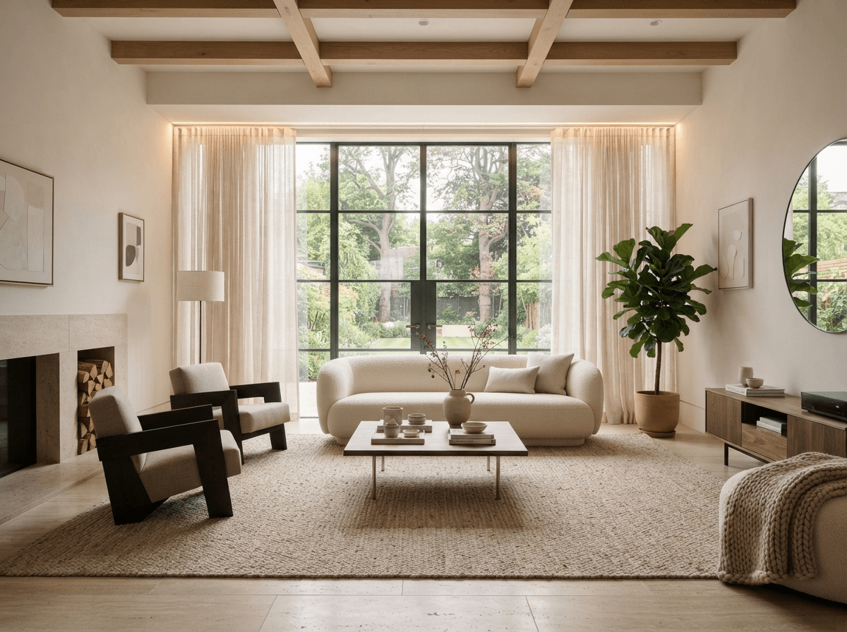 Architectural space with bespoke window treatments and daylight control