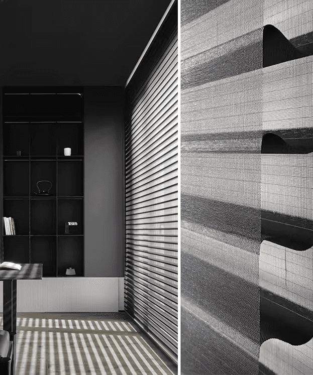 Premium blinds interior with light and shadow