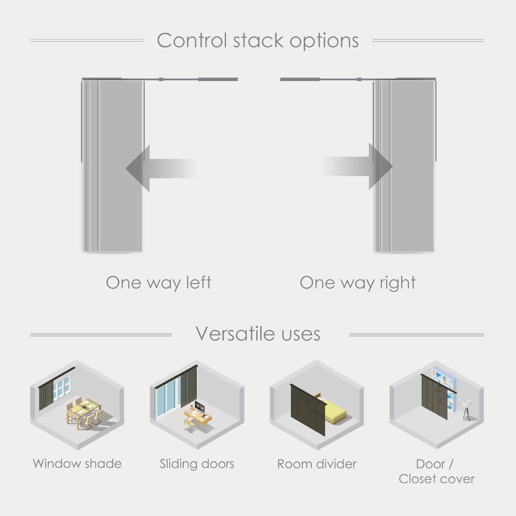 Panel Track Blinds - stack and use options