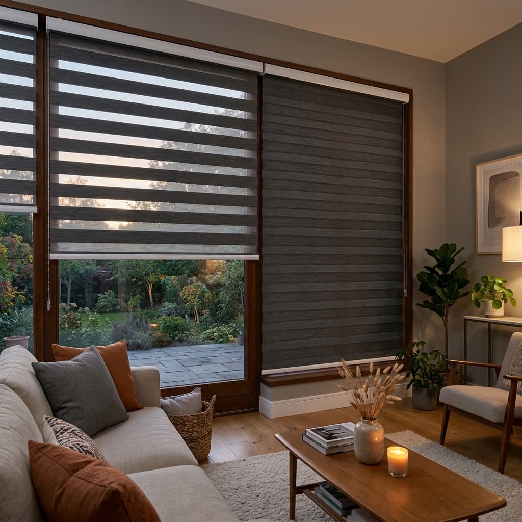 Design team assisting clients with custom window treatment selection