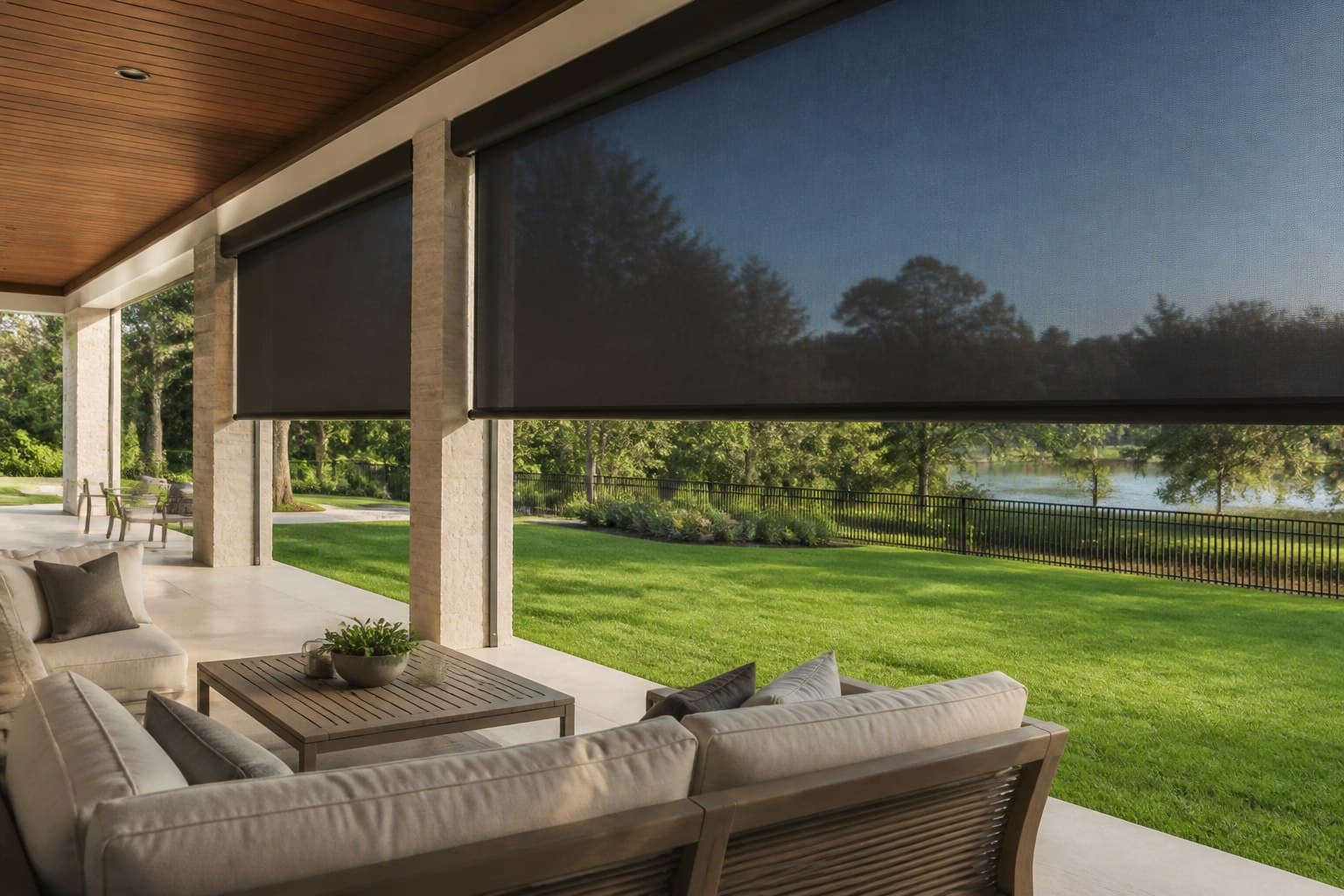 Outdoor Screen - blinds closed