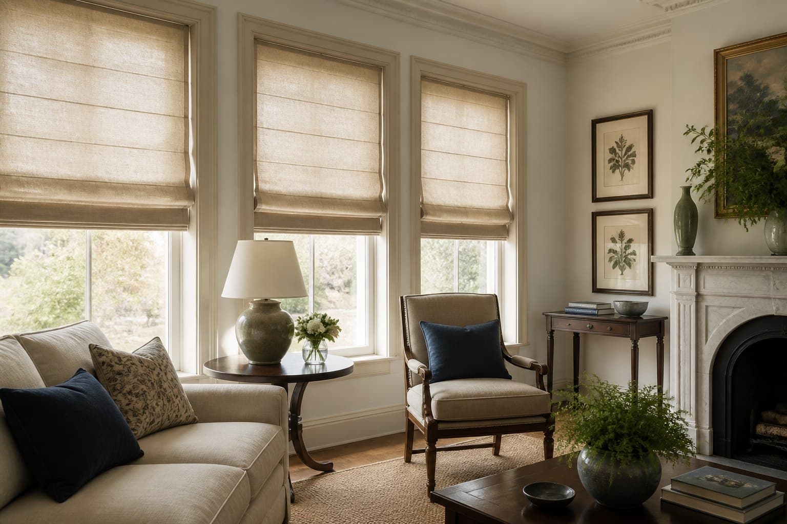 Roman Shades - blinds closed