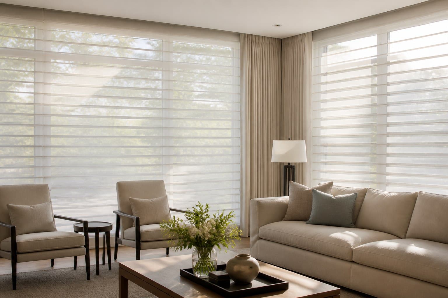 Shangri-La Sheers - blinds closed