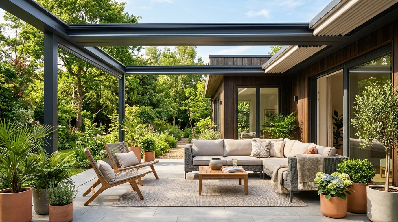Outdoor Screen - blinds open
