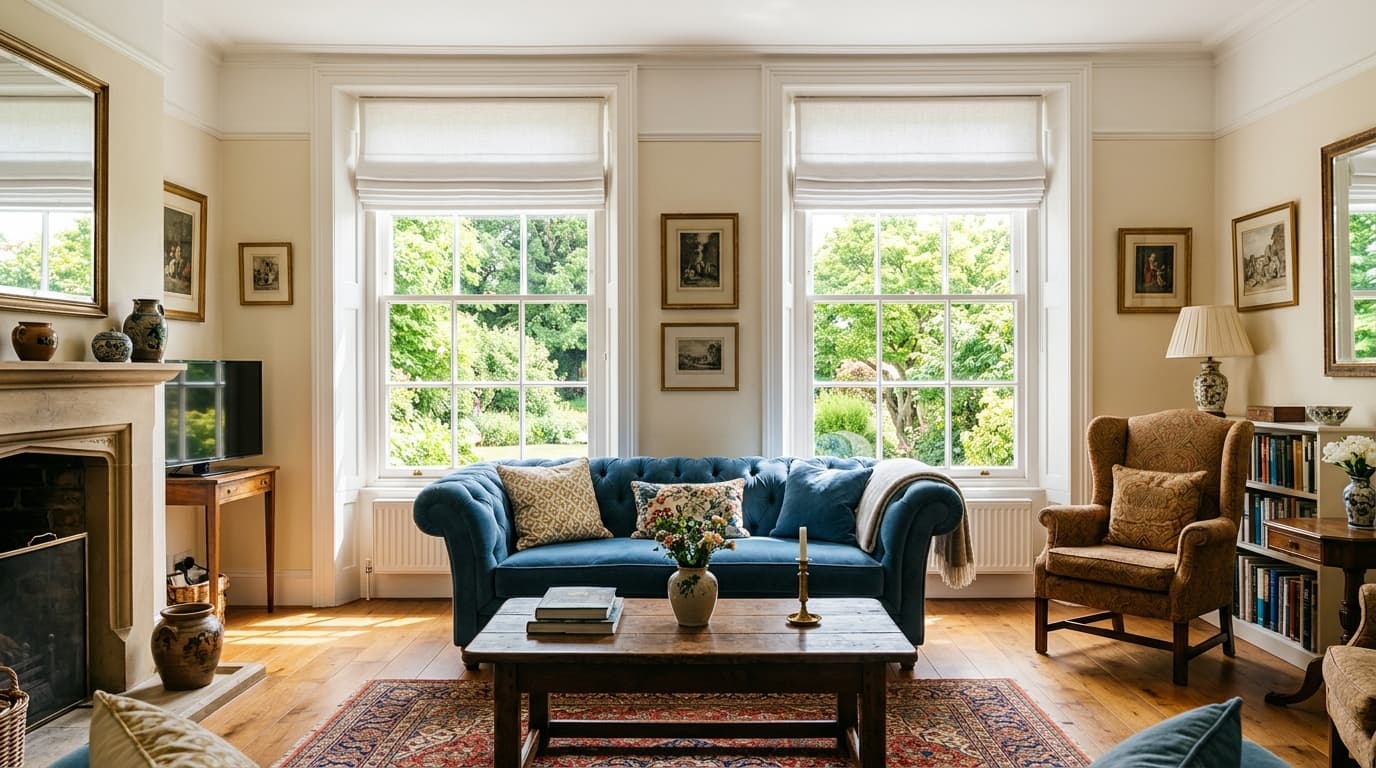 Roman Shades - blinds open
