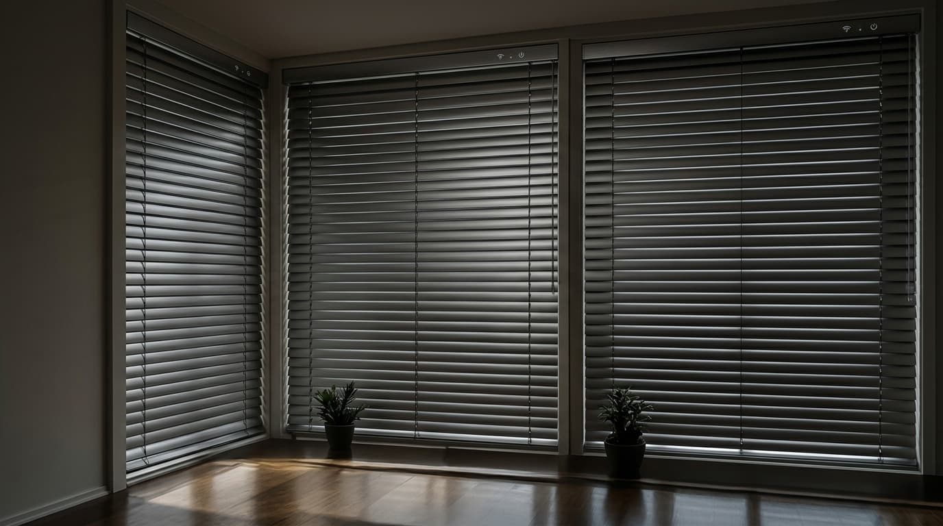 Closed motorized window blinds for total privacy