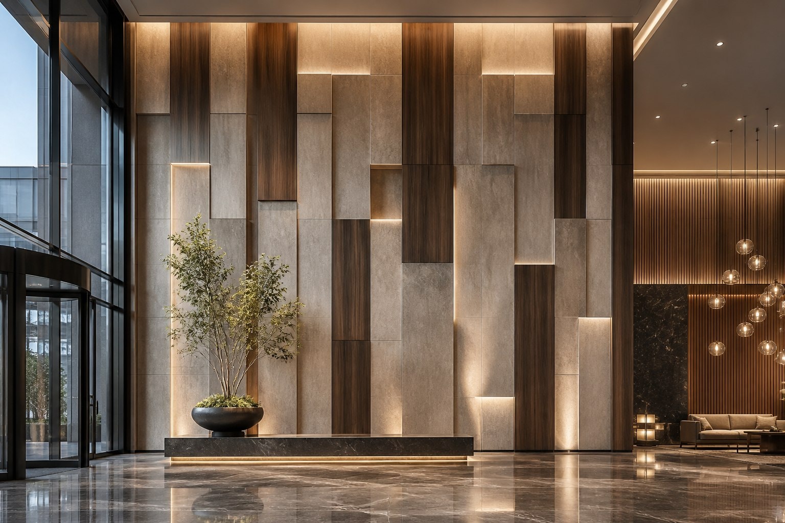 Feature Walls in architectural setting