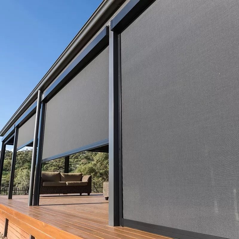 Outdoor Windproof Zip Track Motorized Roller Shades